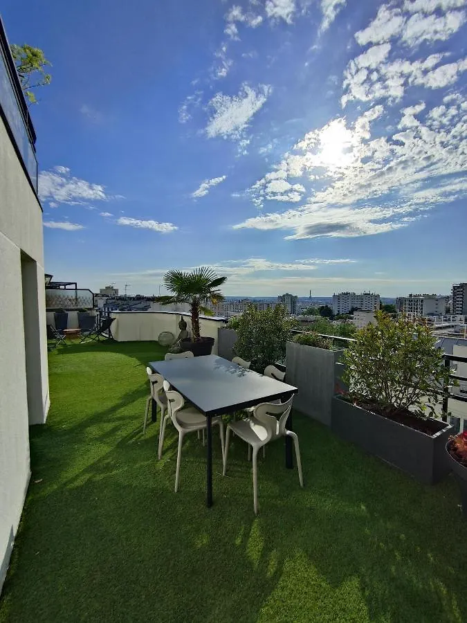 Appartement D'Exception Paris 20Eme, Terrasse De 45M2, Vue Sur La Tour Eiffel Apartment
