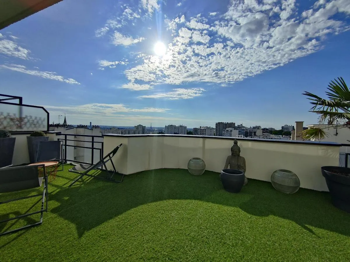 Appartement D'Exception Paris 20Eme, Terrasse De 45M2, Vue Sur La Tour Eiffel Apartment